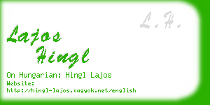 lajos hingl business card